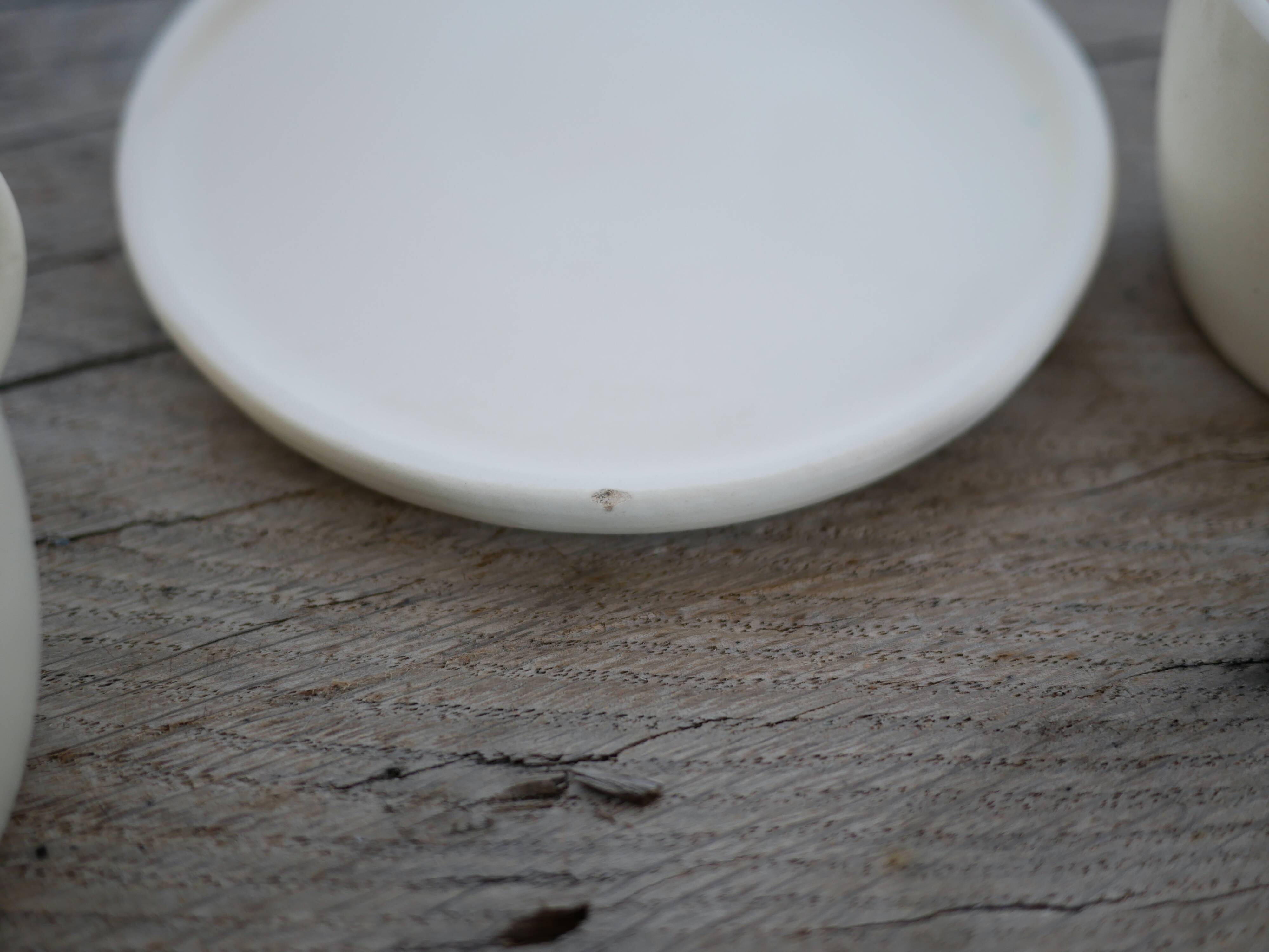 Series of 7 vintage ceramic cups and saucers by Le Pot de Terre