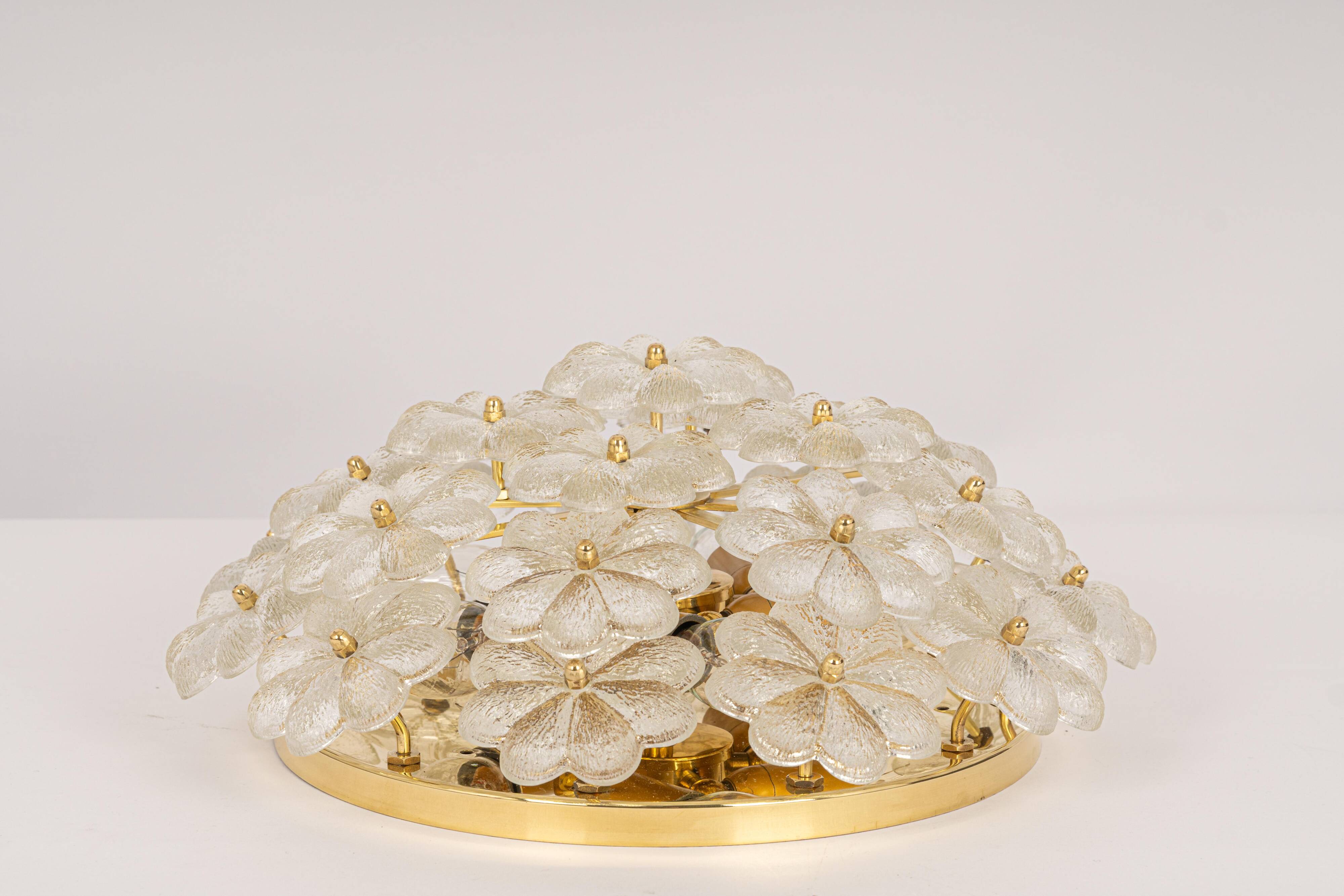 Plafonnier Fleur en Verre de Murano par Ernst Palme, Allemagne, années 1970