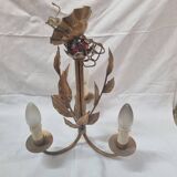 Lustre fer doré, feuillage, Italie