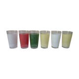 6 glasses 50s in colors