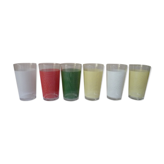 6 verres années 50 en couleurs