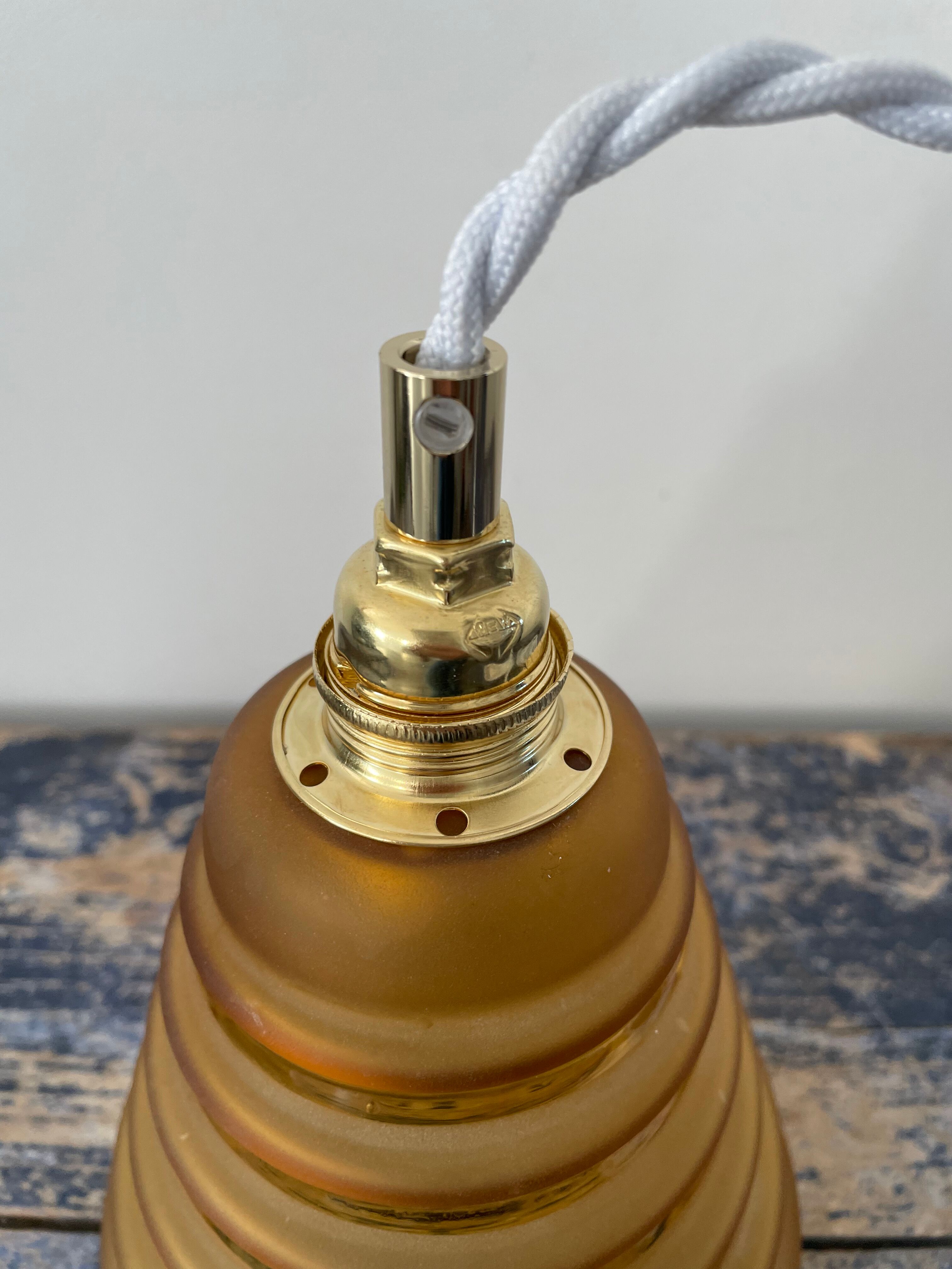 Electrified Art Deco lamp with new