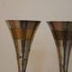 Set of 3 vintage silver-plated and gold footed cups.