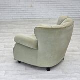 1970s, Danish relax armchair, light green furniture velour