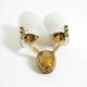 Beautiful large Mid Century Modern wall lamp made of brass and glass