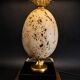 Lampe oeuf d'autruche en travertin
