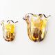 Set of 2 Brass and Muranoglass ‘Shell’ wall sconces by La Murrina