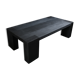 Table basse chêne massif finition bois brûlé — shou-sugi-ban