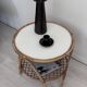 Table en rotin vintage des années 60