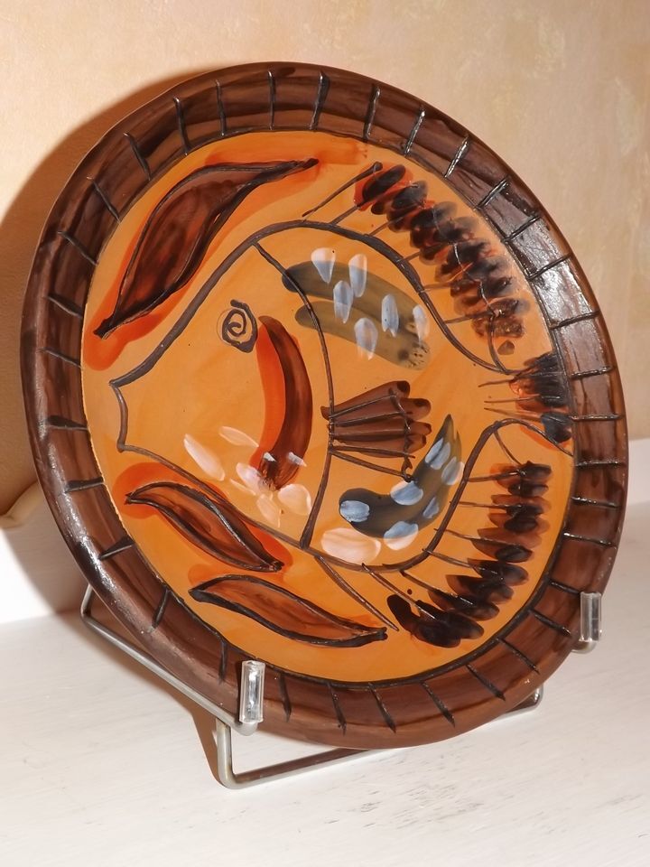 hollow plate terracotta polychrome FPP J. Calvas-Blanchon and J. Rossignol 1950