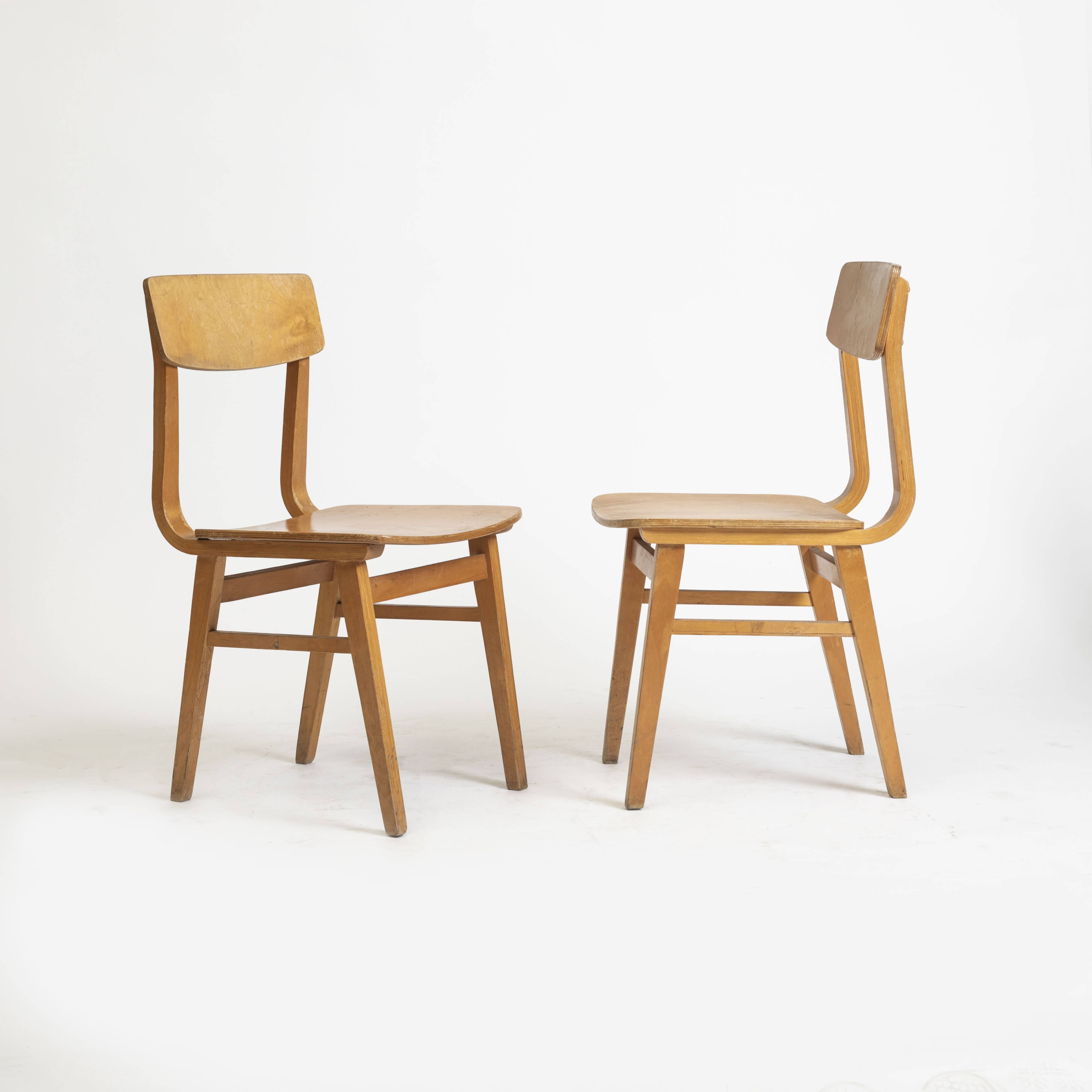1 of 14 plywood dining chairs, Czechoslovakia, 1960s
