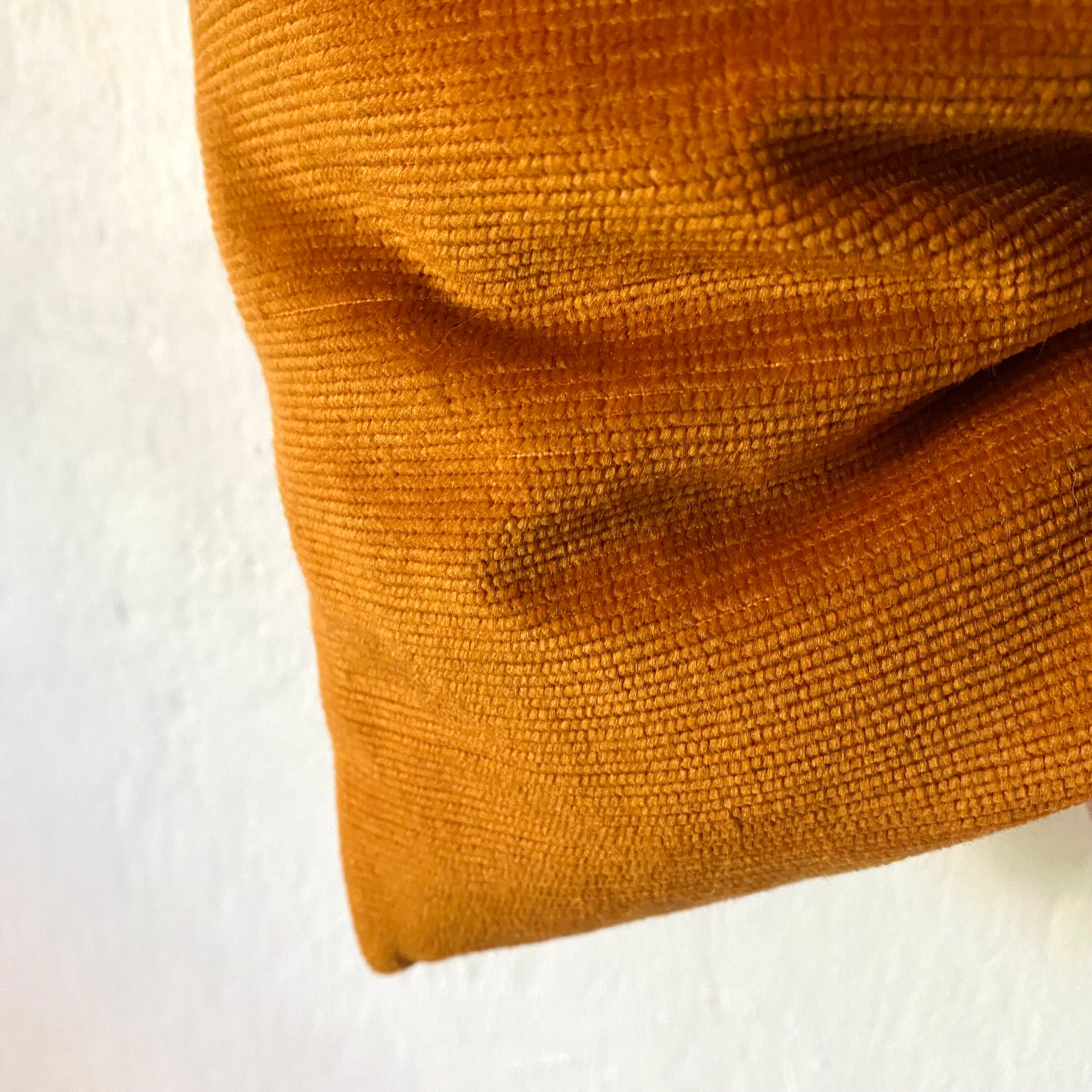 Vintage ochre velvet cushion