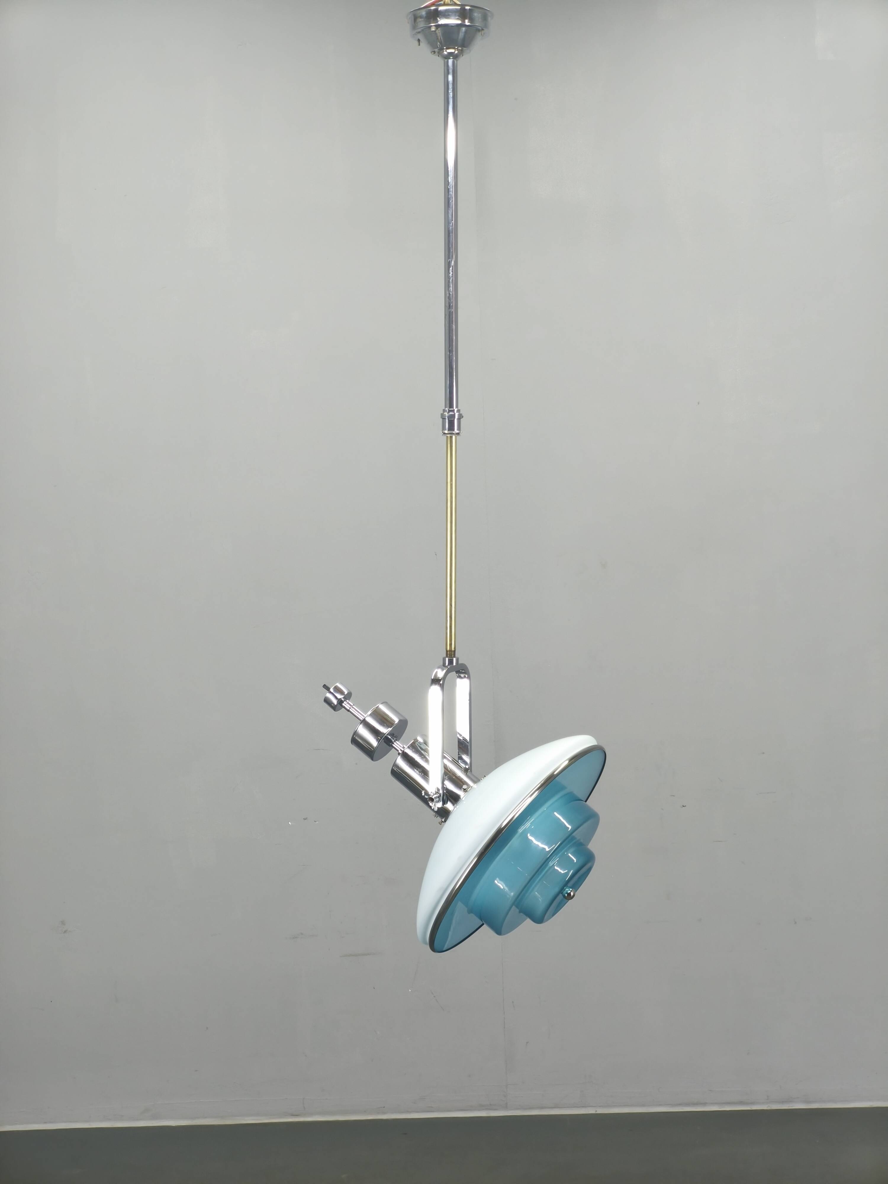 Rare Bauhaus Adjustable Ceiling Light by Otto Mueller, 1930s