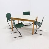 Vintage birch and linoleum dining table 1960