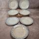 Set of 7 antique deep plates from Creil and Montereau, La Vallières service, 23 cm