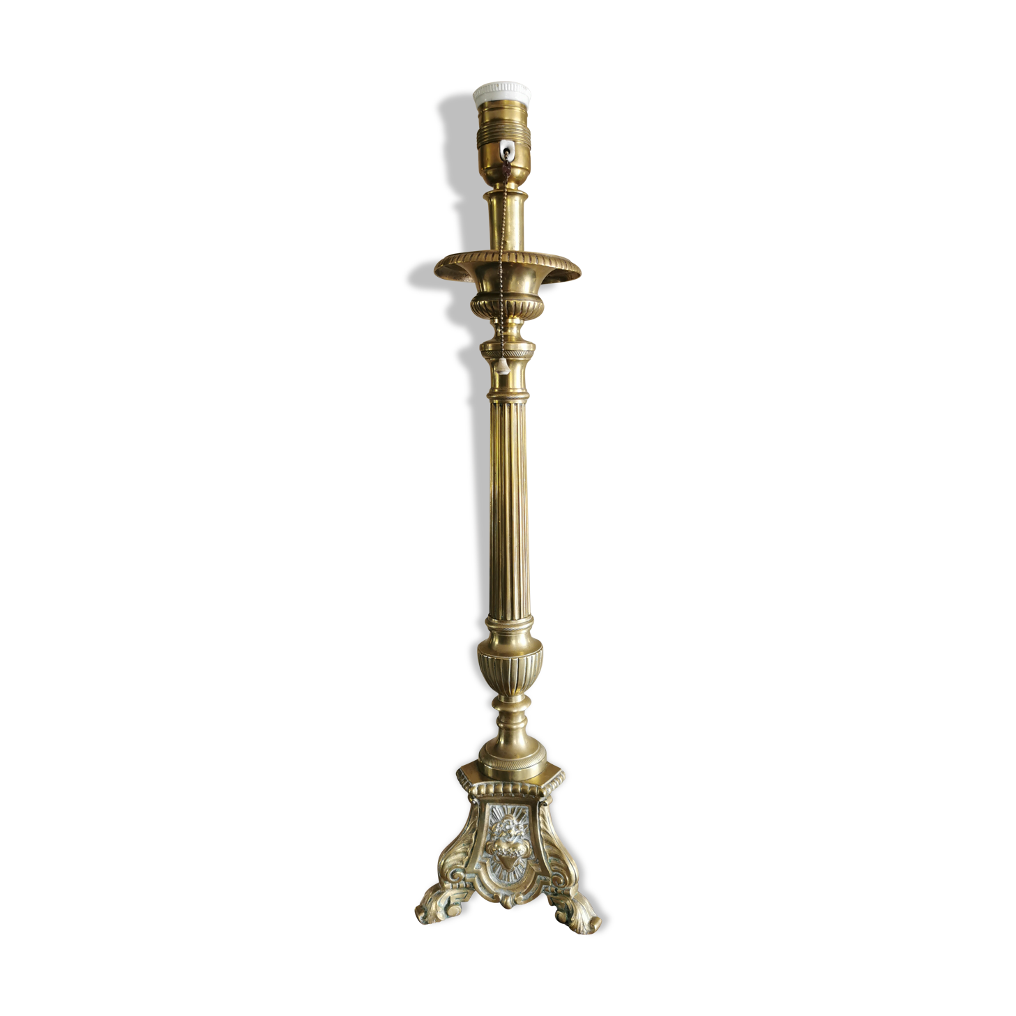 Brass tube lamp foot