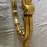 Golden resin rock mirror  42x68cm