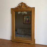 Fine 19th century golden mirror with decorated pediment 115x70