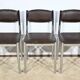 Suite of 3 Leather and Chrome Metal Chairs, attributed to Collomb Creation – 1970