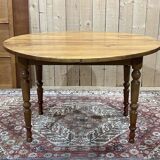 Cherry wood dining room table with 2 extensions, LOUIS PHILIPPE style work from the 1930s
