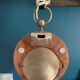 Patinated inlaid wooden clock shape watch pocket