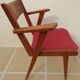 1950s design office chair with compass feet and red Sky seat
