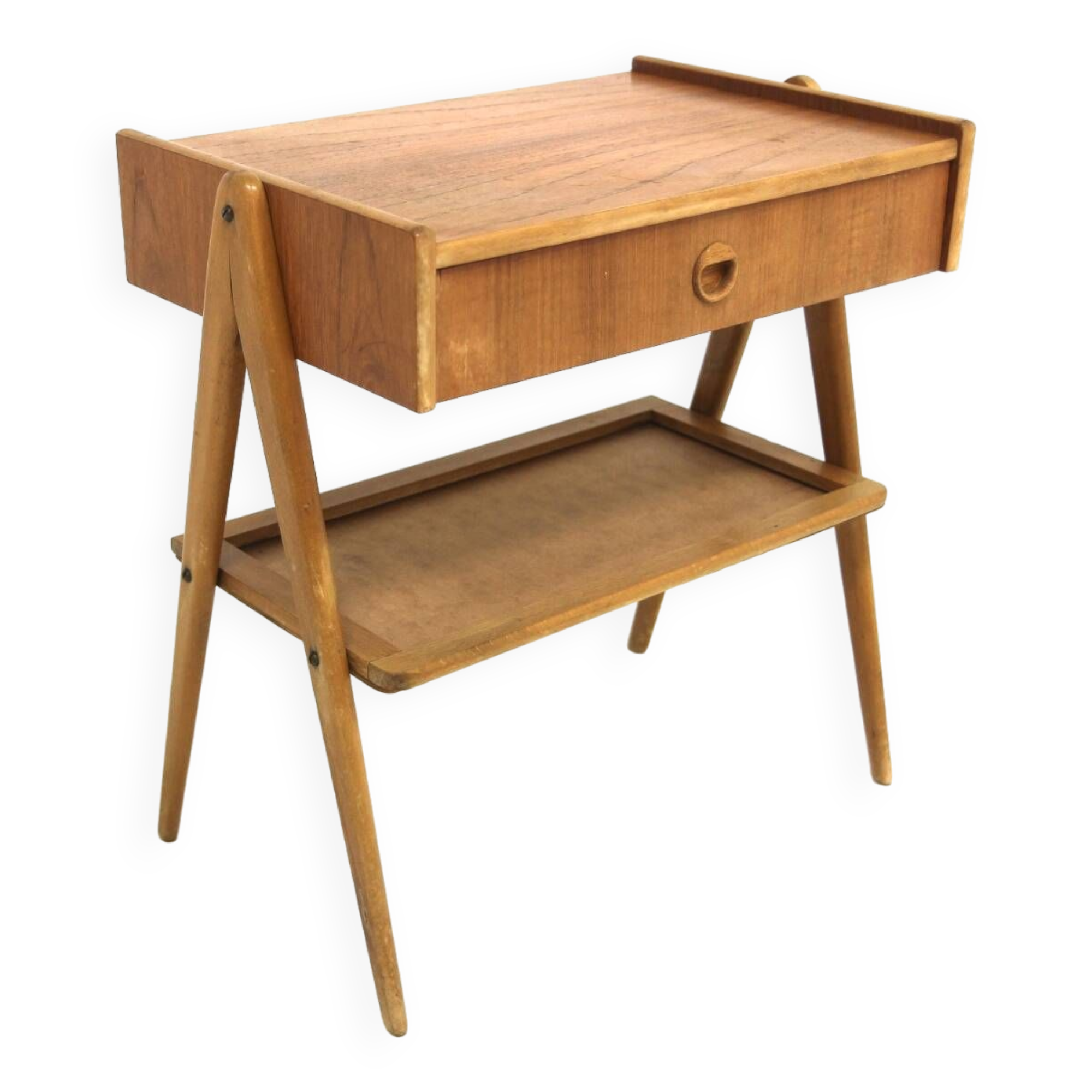 Scandinavian teak bedside table, Sweden, 1950s