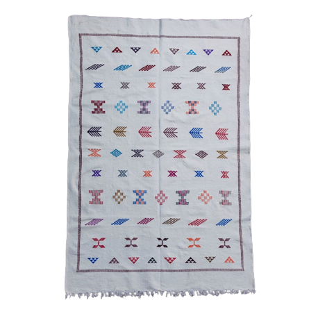 Berber white bohemian carpet 145x225 cm