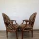 Pair of Louis XVI period medallion armchairs