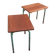 Pair of 1960s tables in tubular metal and solid teak