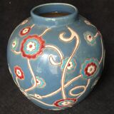 Vase ball glazed earthenware signed louan 1930