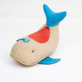 Jouet thérapeutique vintage baleine par Renate Müller pour H. Josef Leven, Sonneberg, années 1960