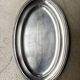 Oval silver-plated metal dish with palmette motif