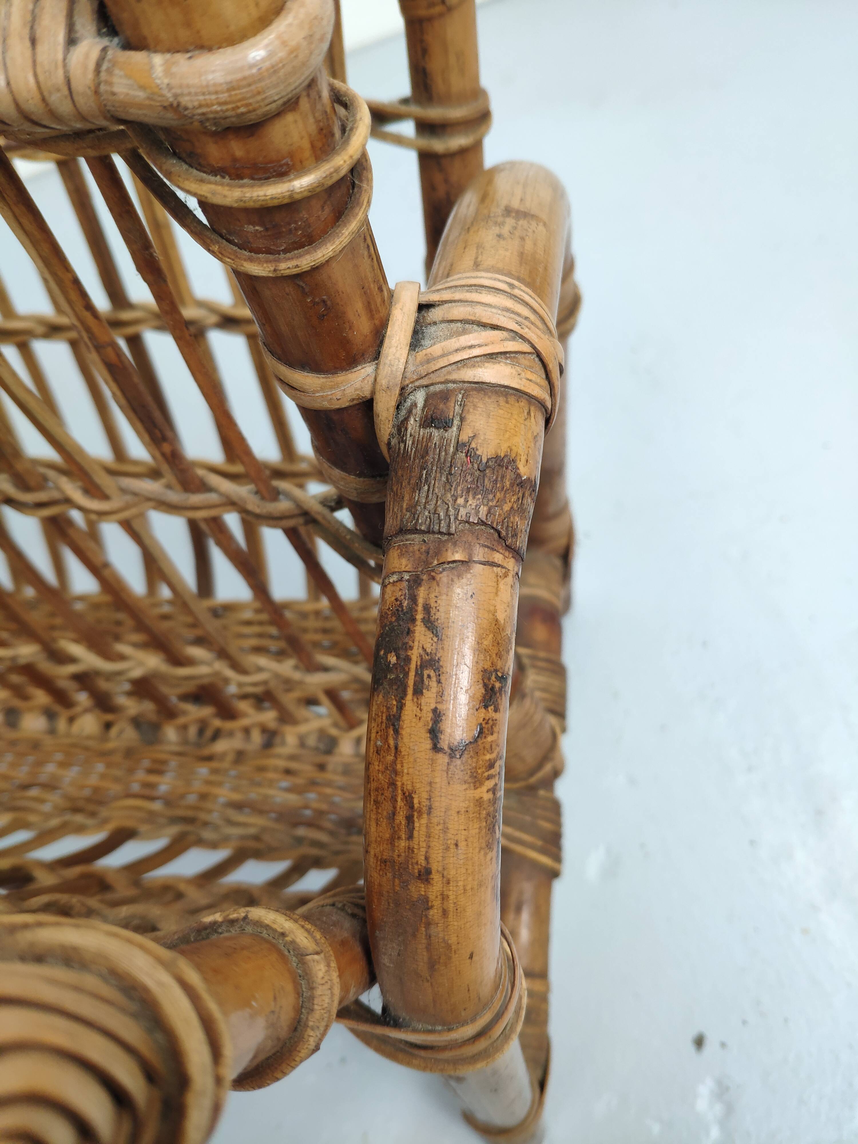 Vintage bamboo magazine holder