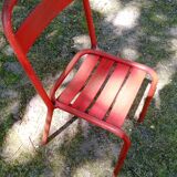 Series of 8 red Tolix chairs