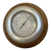 Old aluminum wood barometer made in France