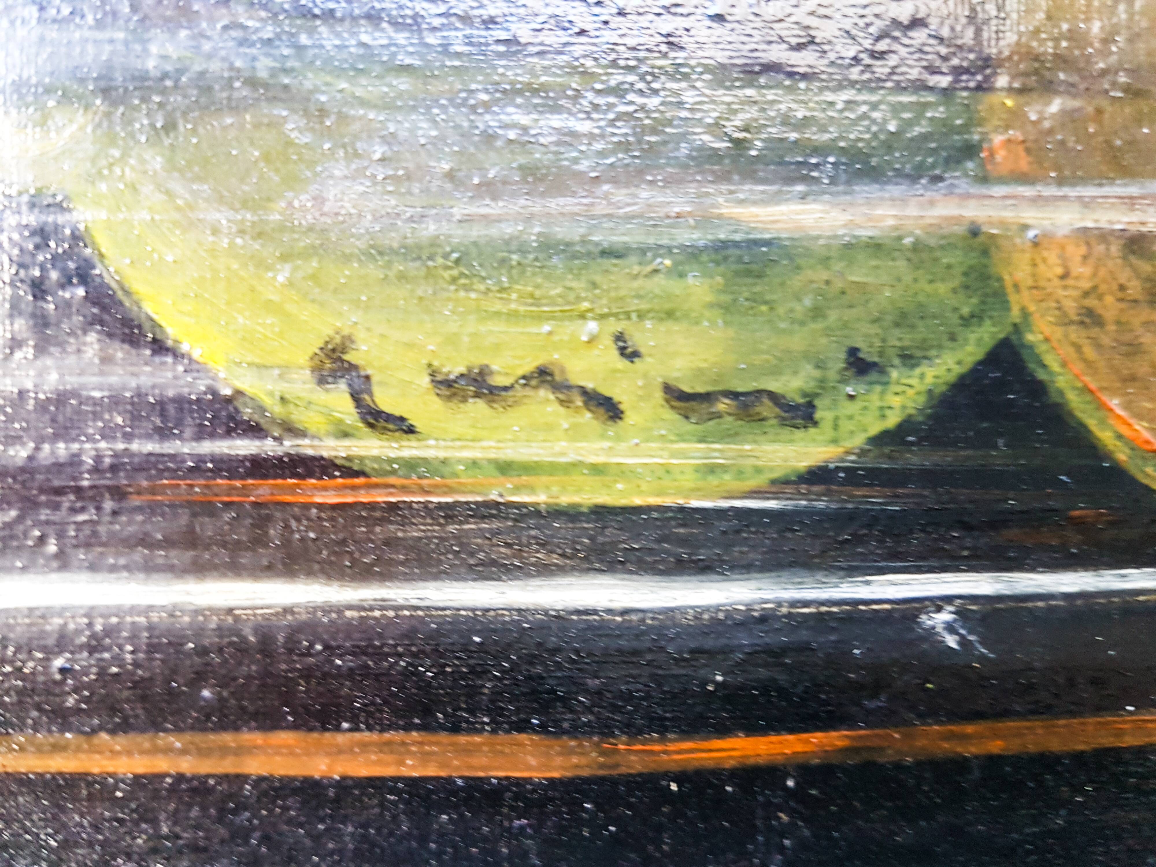Oil on canvas still life Montparnasse frame
