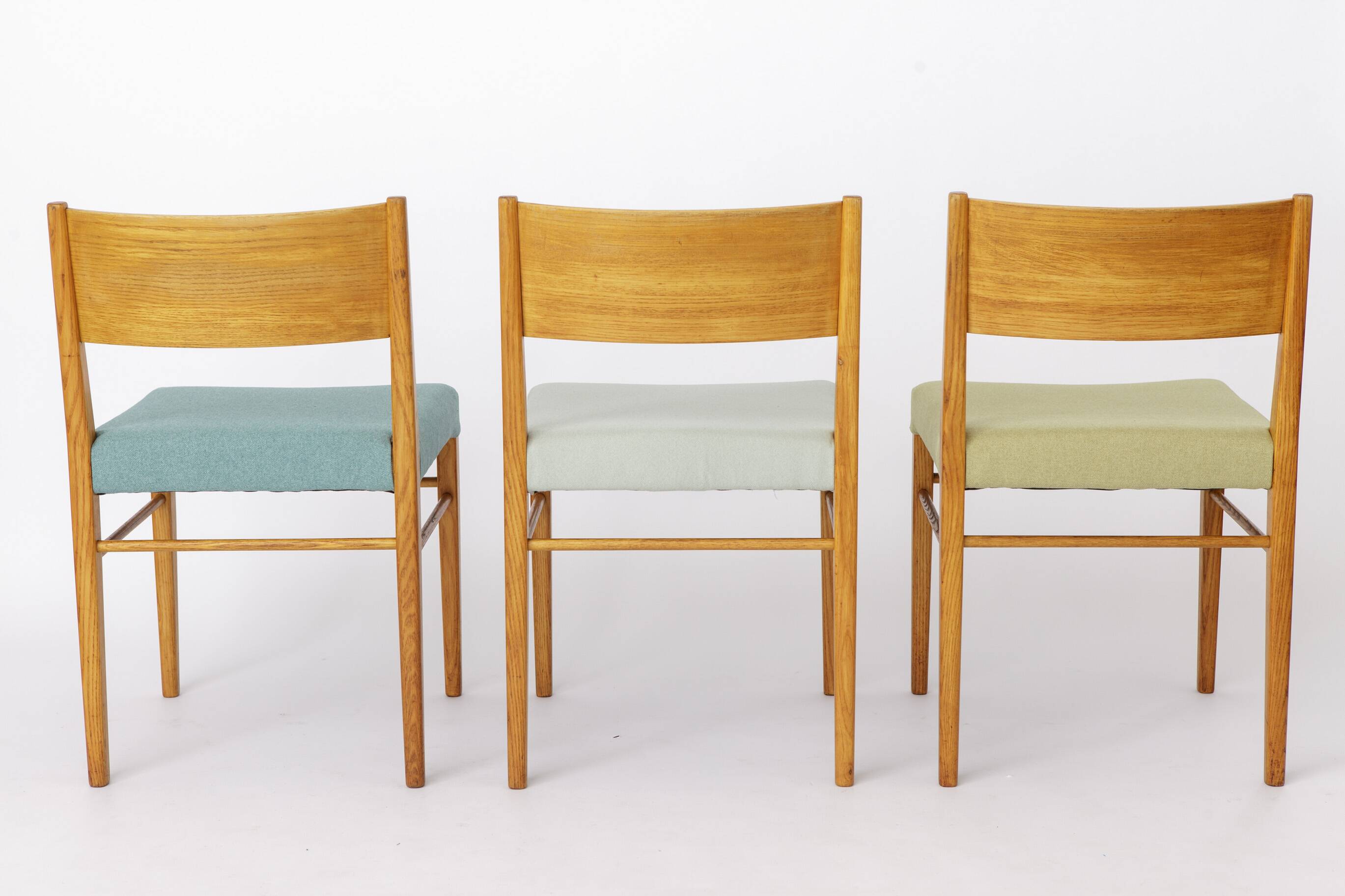 Set of 6 Vintage Beech Dining Chairs, Germany 1970s, Restored Wooden Dining