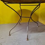 French round metal garden folding table from around 1920