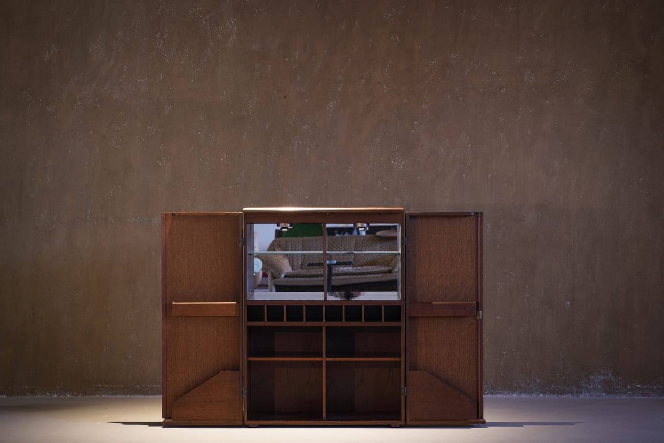 Vintage walnut bar/sideboard, Germany 1980s
