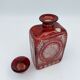 Tchecoslovakia 1930 crystal carafe engraved with ruby red grinder