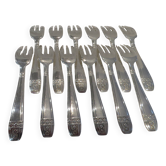 12 silver-plated cake forks, goldsmith MM, Monaco Grand Prix
