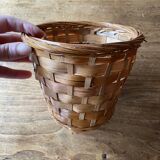 Pot, basket, rattan wicker basket - vintage