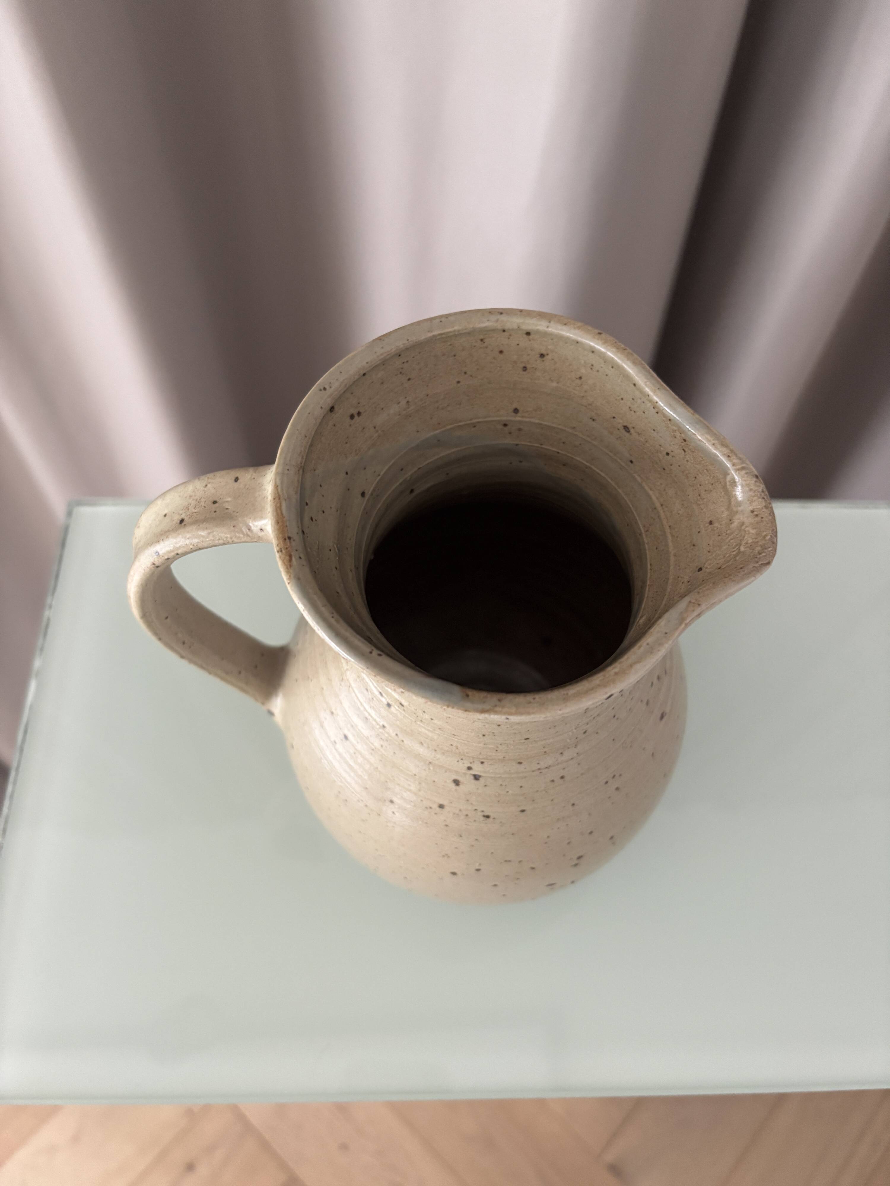Studio Pottery Jug – Hand-Thrown Stoneware with Speckled Glaze