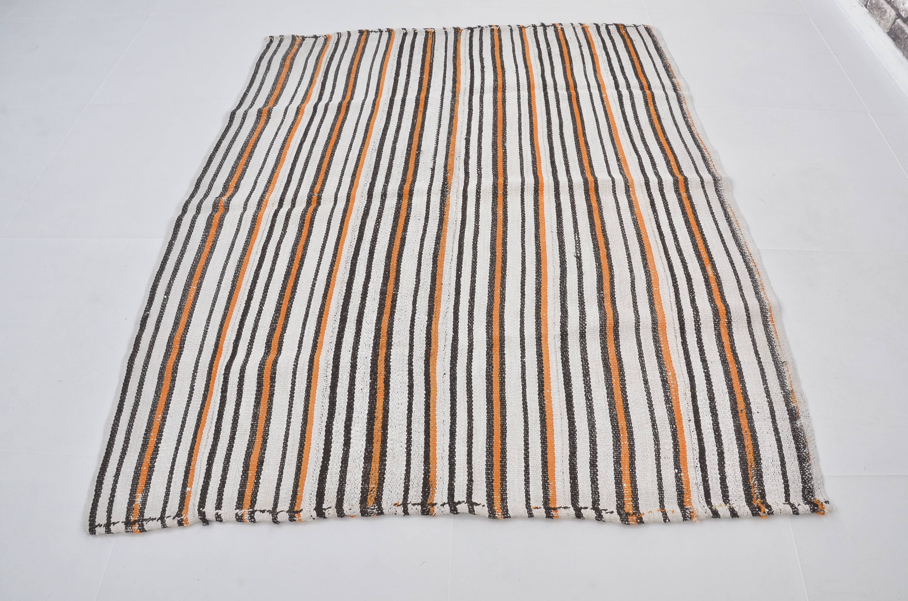 Oushak Vintage Stripe Hemp Rug sku 3683