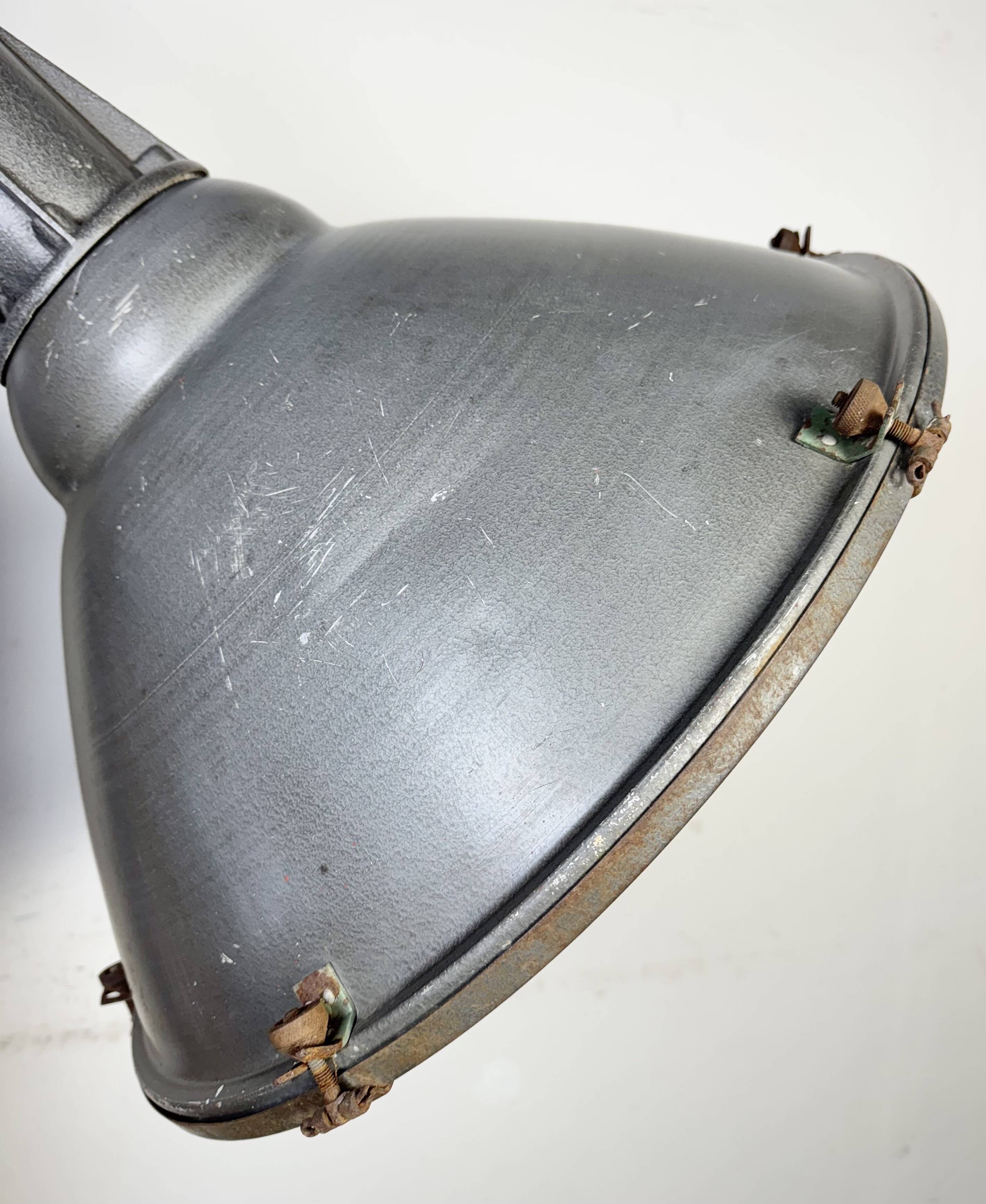 Large Vintage Industrial Aluminium Factory Wall Spotlight, 1970s