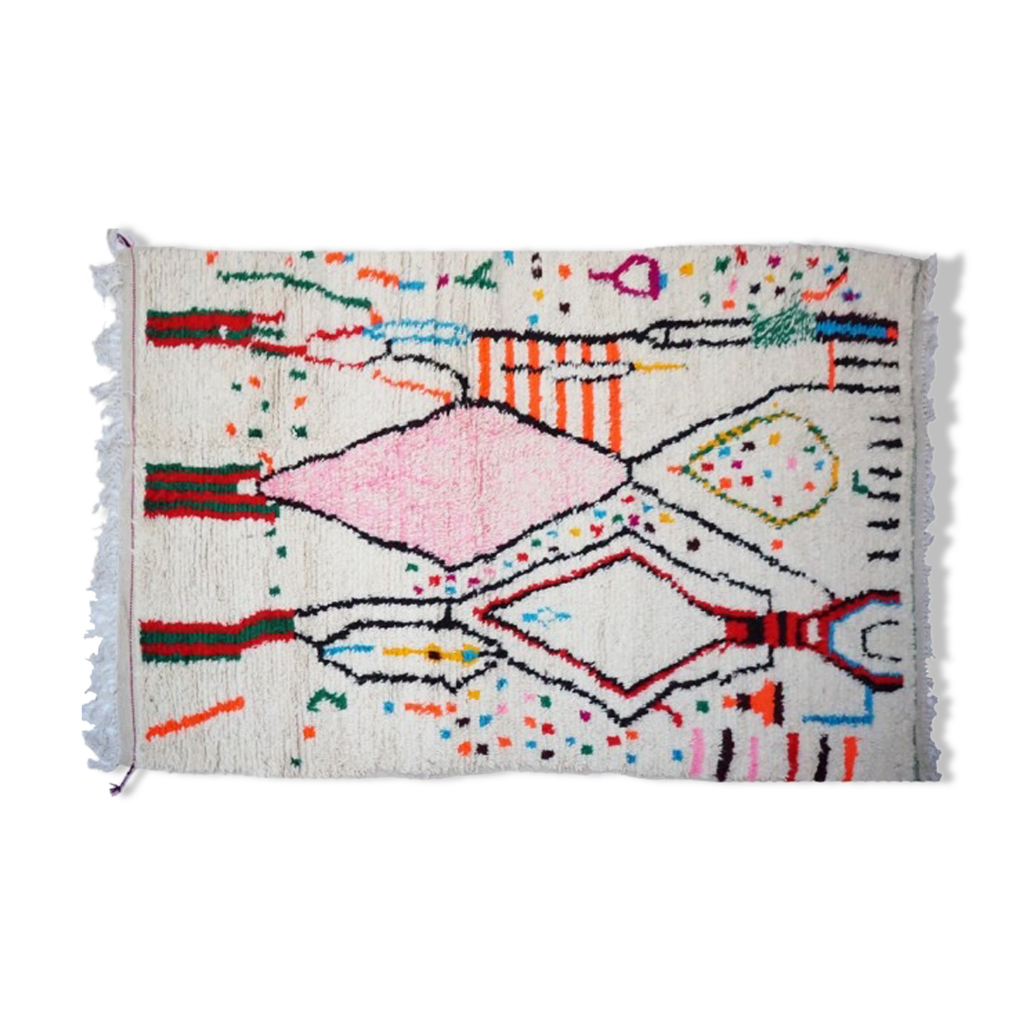 Colorful Berber carpet handmade 235 x 130cm