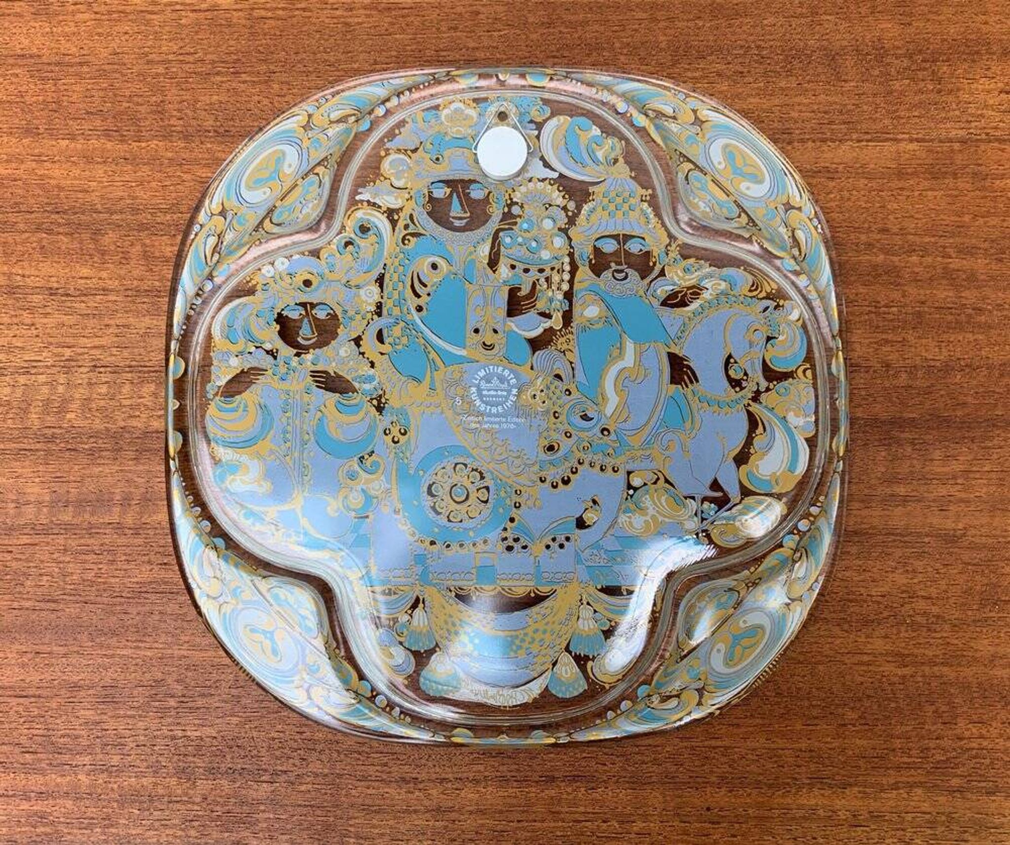 Limited edition German vintage Christmas wall plate by Bjørn Wiinblad for Rosenthal, 1978