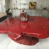 Brutalist coffee table magnifying elm