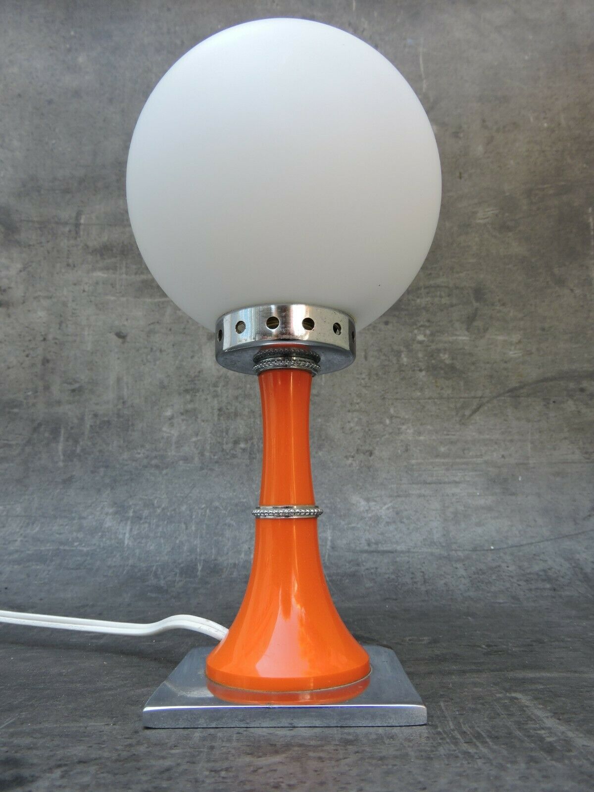 Vintage bedside lamp design orange 1960